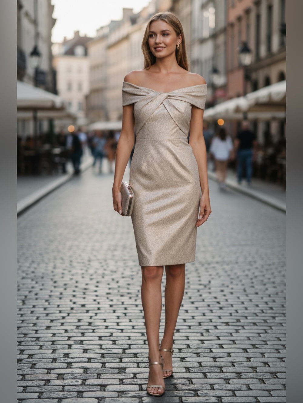 Rickie Freeman For Teri Jon New Off The Shoulder Front Twist Cocktail Dress 16